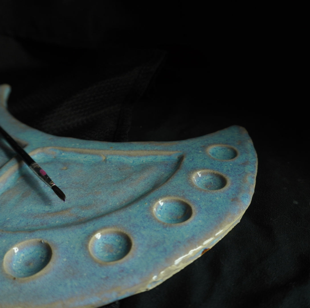 Blue Crescent Moon Watercolor Palette