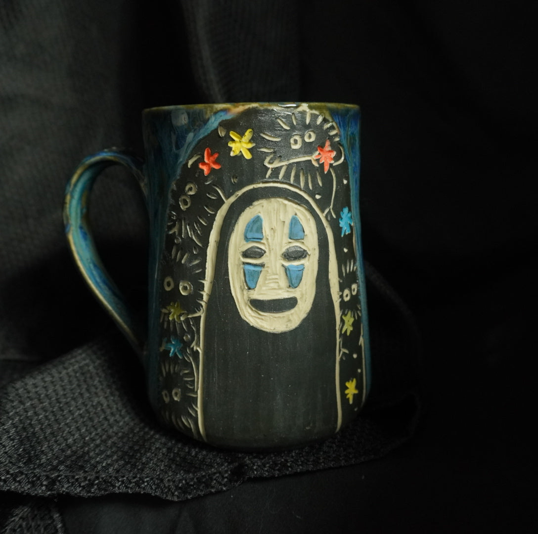 Sgraffito No Face Mug