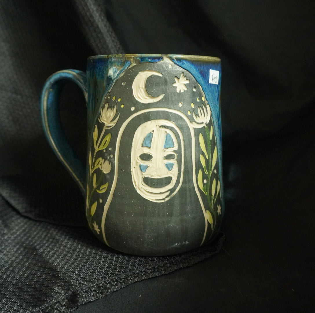 Sgraffito No Face Mug