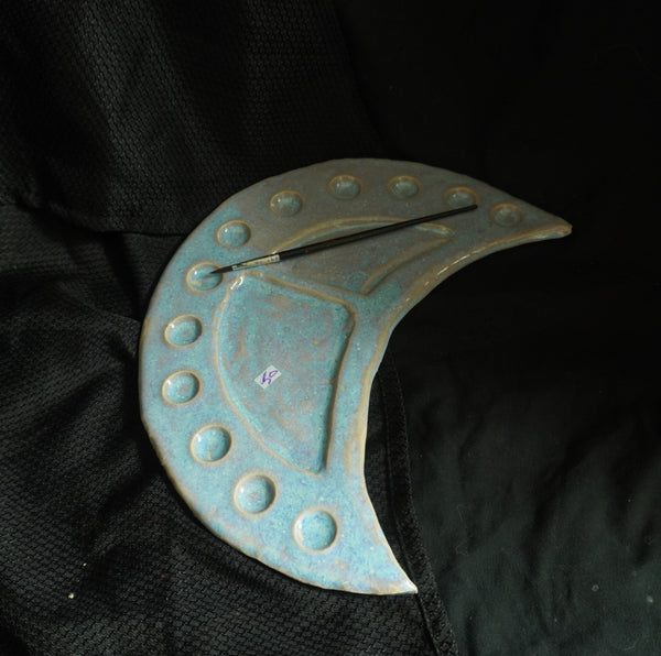 Blue Crescent Moon Watercolor Palette