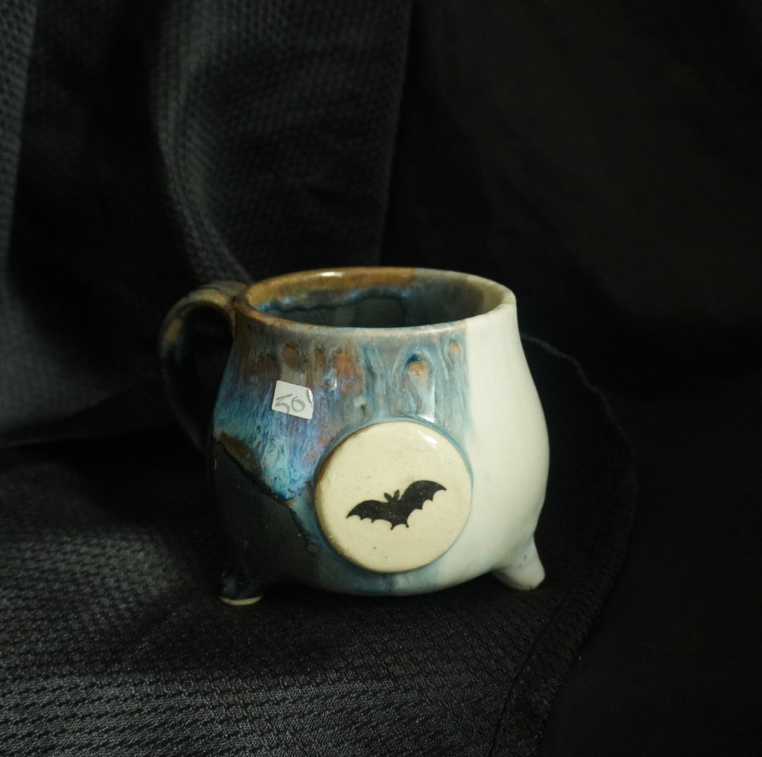 Cauldron Moon Mugs with bat or moth design