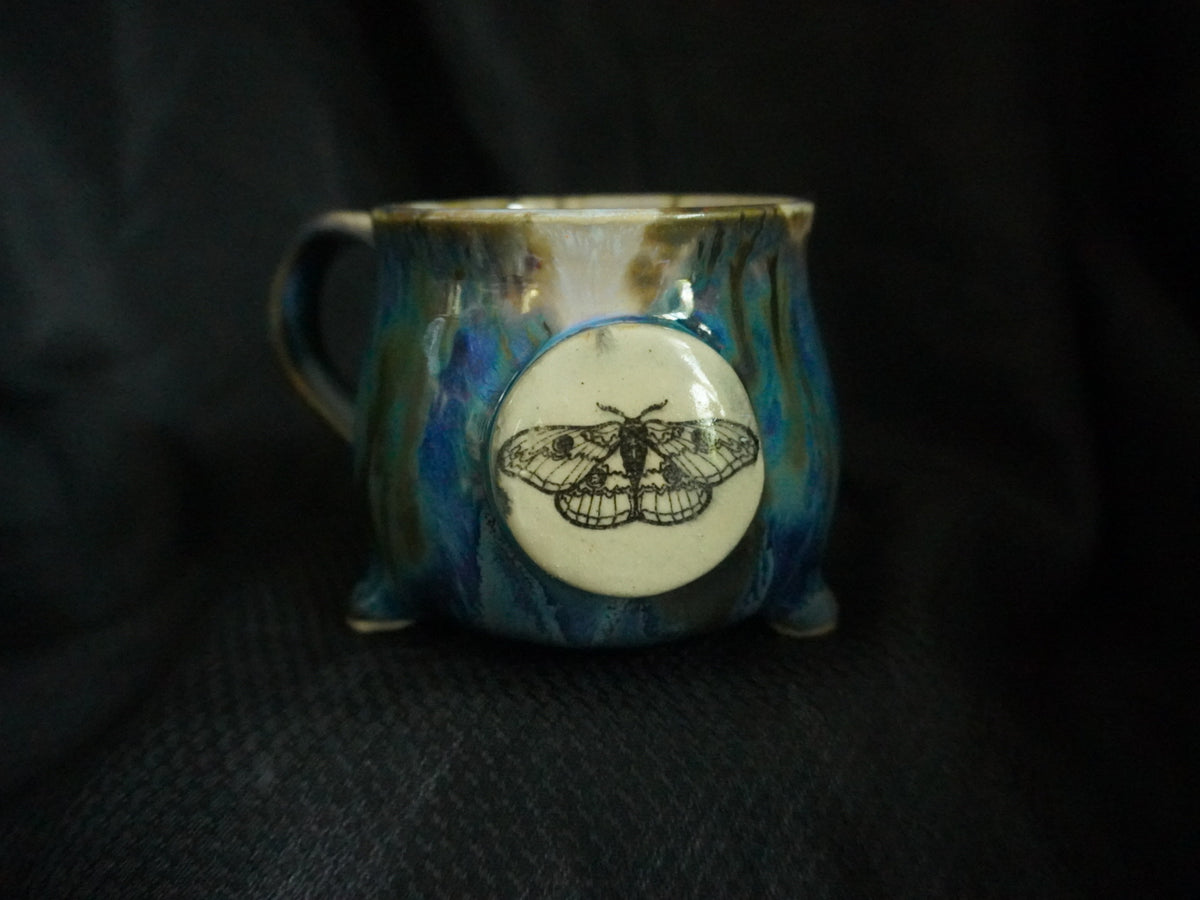 Cauldron Moon Mugs with bat or moth design