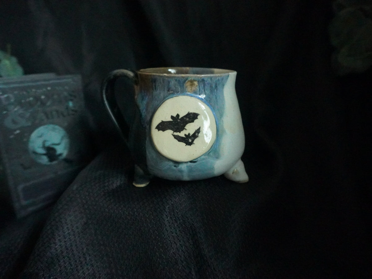 Cauldron Moon Mugs with bat or moth design