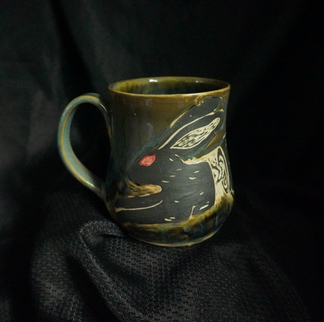 Sgraffito Rabbit Mug