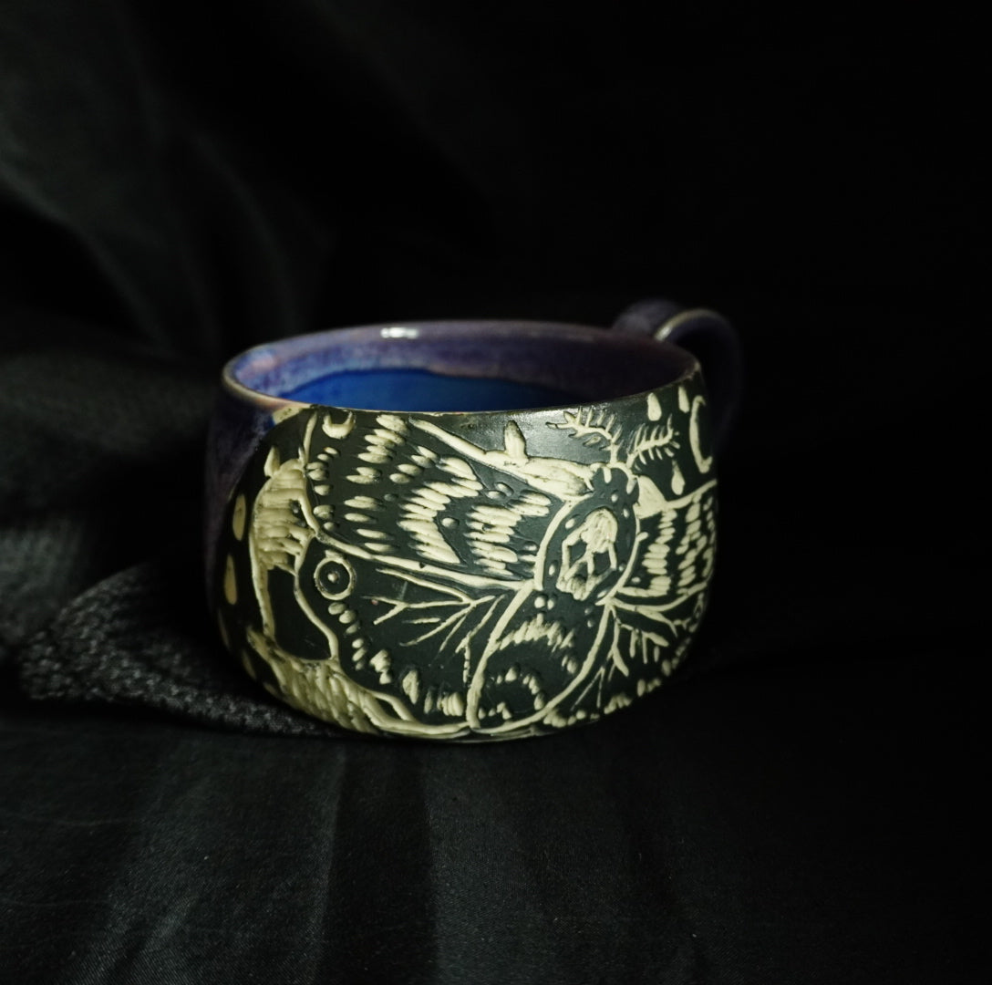 Death Moth Mug Gold or Purple