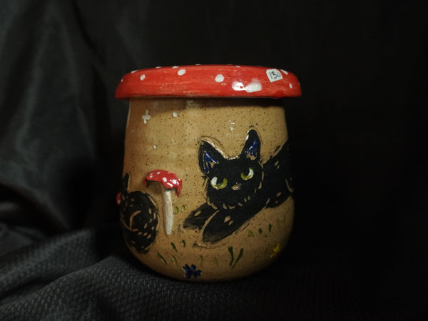 Black Cat Mushroom Jar