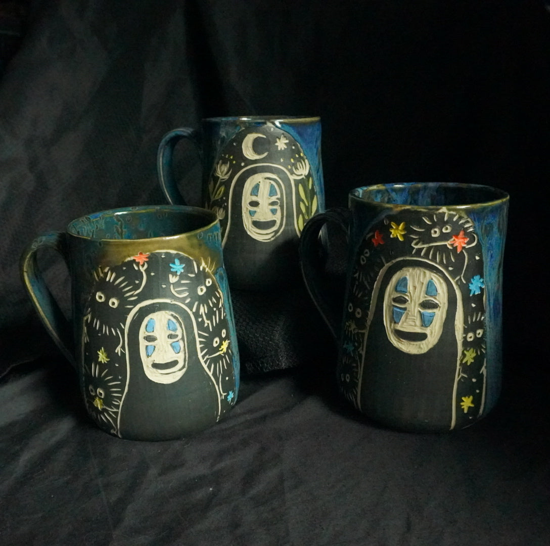 Sgraffito No Face Mug