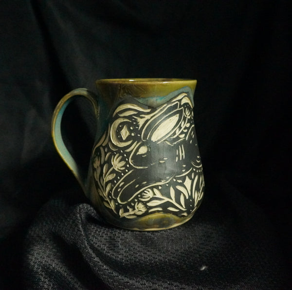Sgraffito Rabbit Mug
