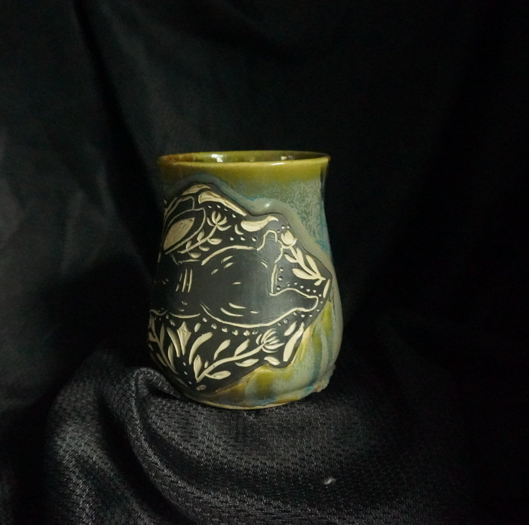 Sgraffito Rabbit Mug