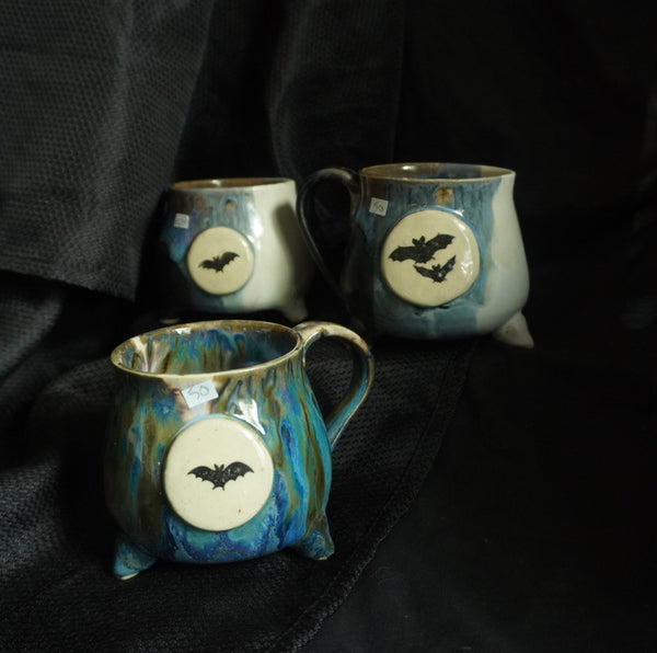 Cauldron Moon Mugs with bat or moth design